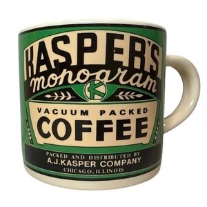 Vintage 1992 Westwood Yesteryear Brand Kaspers Monogram Coffee Mug Chicago IL